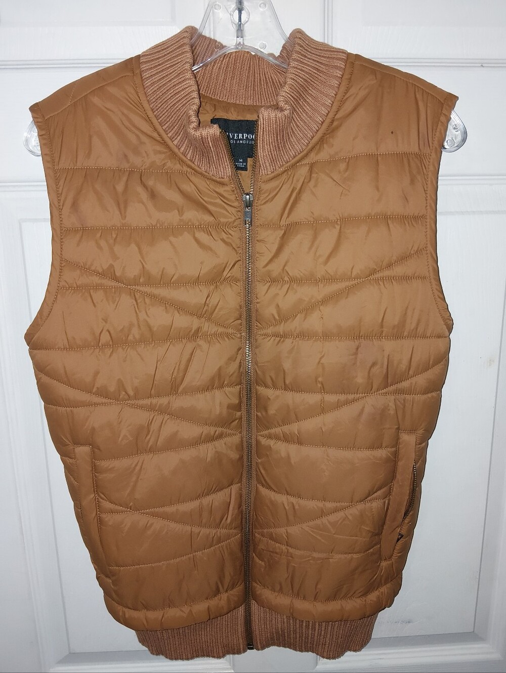 Liverpool Quilted Puffer Vest in Camel Brown